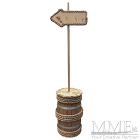 Barrel with Directional Sign